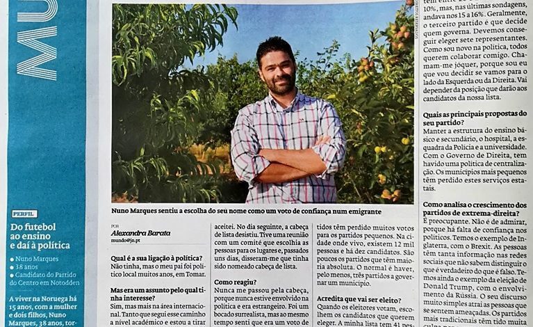 JN destaca tomarense candidato às eleições municipais na Noruega IMG 20190909 094409