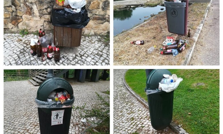 Lixo acumula-se nas papeleiras (c/ fotos) lixo