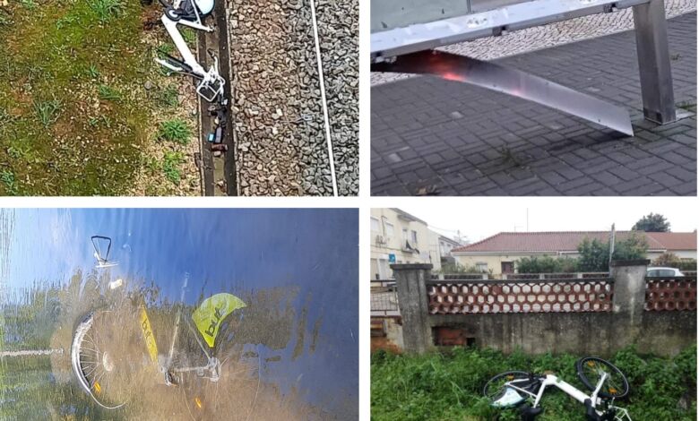 Vandalismo destrói bicicletas de uso partilhado em Torres Novas e no Entroncamento bicicletas 67890