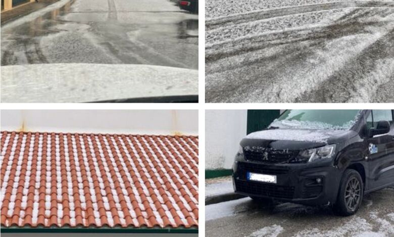 Queda de granizo pinta de branco zona da Junceira (C/ fotos e vídeos) granizo