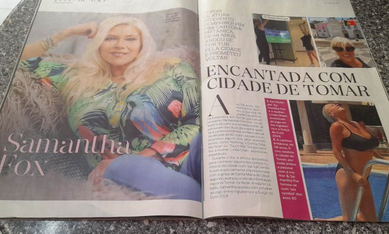 Revista do Correio da Manhã destaca Samantha Fox em Tomar saman 395910818 2781247332938150377 n