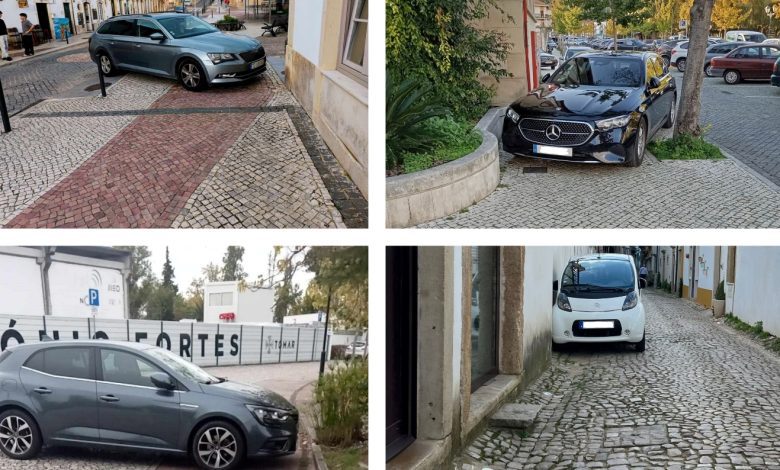 Maus exemplos de estacionamento em Tomar estac