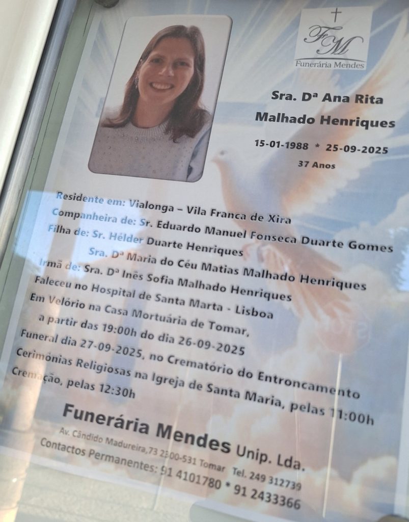 Já marcado o funeral da filha do vereador Hélder Henriques 20250926 181334