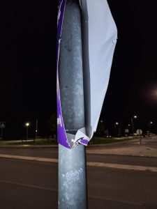 Candidatura do Volt denuncia vandalização de cartazes de campanha em Tomar volt 4