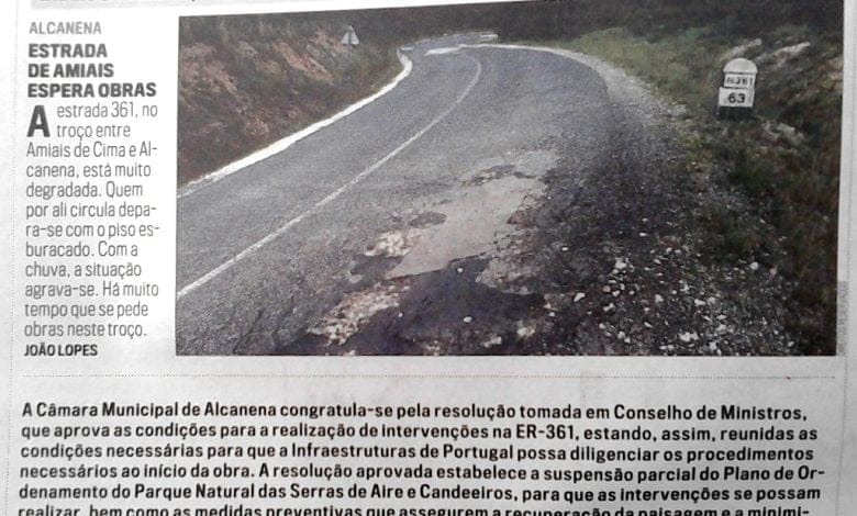 Estrada entre Amiais e Alcanena espera obras IMG 20190307 125201