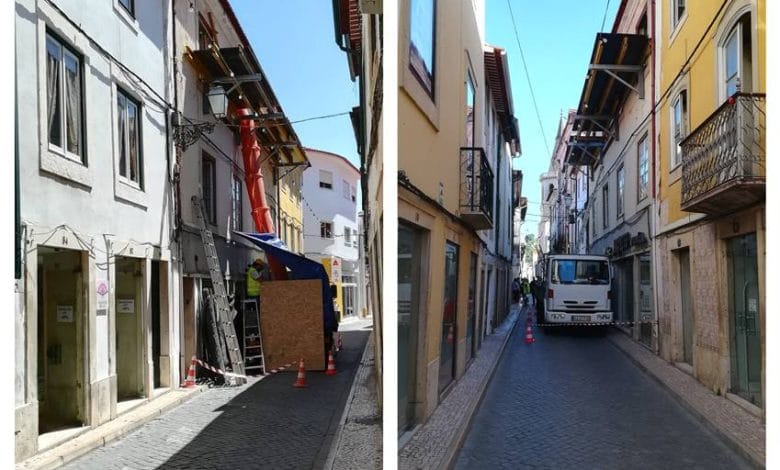 Rua Infantaria 15 cortada ao trânsito obras rua infantaria 15