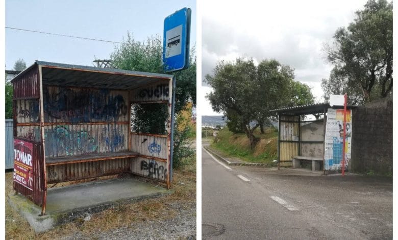 E é isto que temos à entrada de Tomar abrigo passageiros IMG 20190408 142910