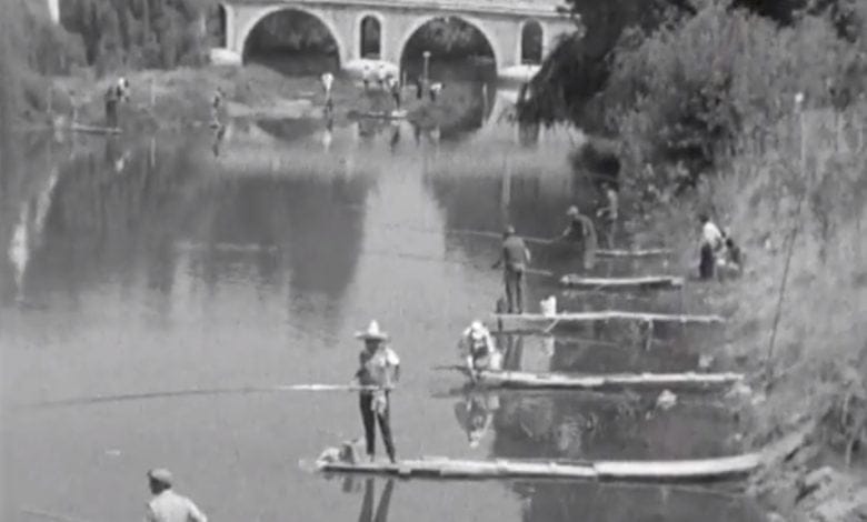 Um concurso de pesca no rio Nabão há 50 anos pesca 1969