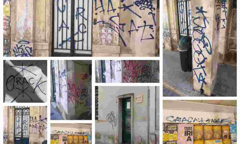 Vandalismo no centro histórico de Tomar (c/ fotos) grafit
