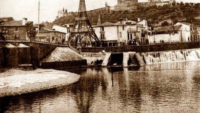 Torre Eiffel erquida em Tomar na Festa dos Tabuleiros de 1914