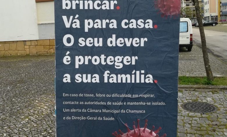 Covid-19: cartaz da câmara da Chamusca afixado em Tomar covid cartaz IMG 20200331 162511