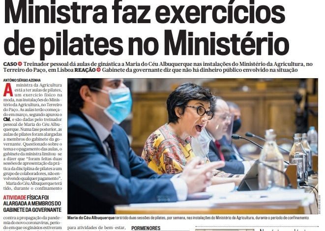 Ex-autarca de Abrantes faz ginástica com treinador pessoal no Ministério abrantes cm