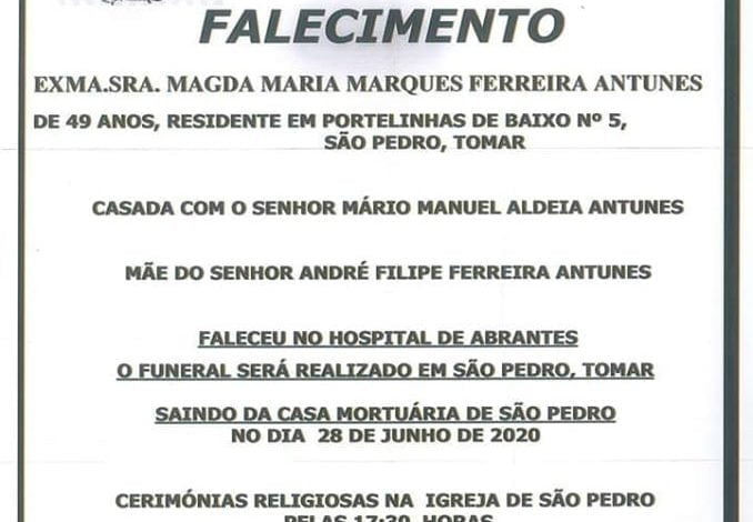 Necrologia magda antunes