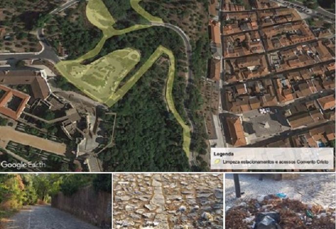 Câmara limpa acessos ao Convento de Cristo lixo limpeza