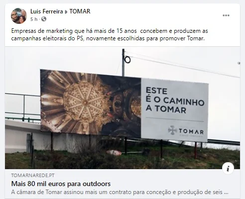 Câmara contrata empresa que concebe e produz campanhas eleitorais do PS outdoors