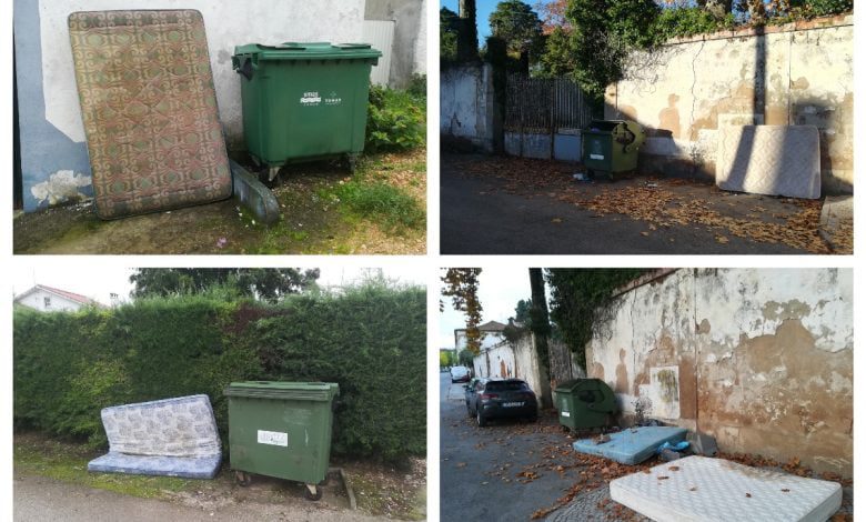 Colchões depositados junto a contentores lixo colchao 2