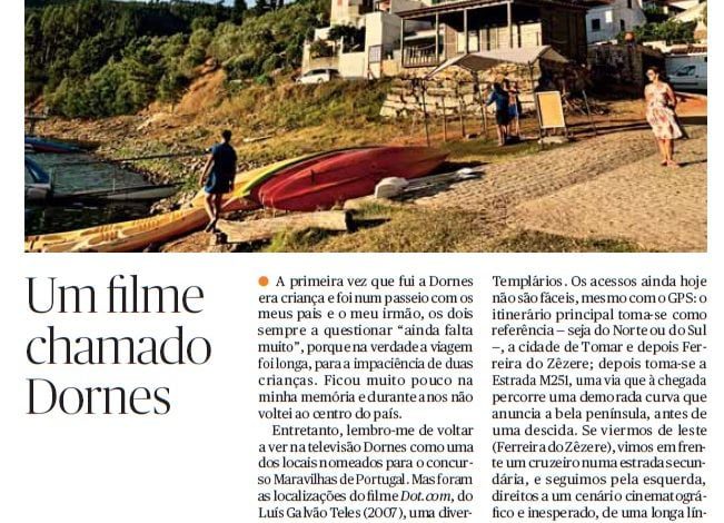 Dornes em destaque no suplemento Fugas FZ dornes