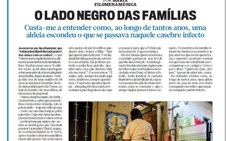 Maria Filomena Mónica escreve sobre “o lado negro das famílias” j Sem Titulo