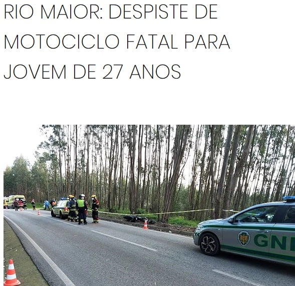 Despiste de motociclo mata jovem de 27 anos em Rio Maior Sem Titulo