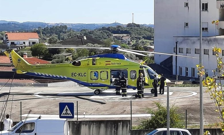 Homem evacuado de helicóptero com queimaduras graves helicoptero heliporto hospital Tomar 453 4372742523593297110 n