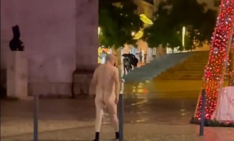 Homem anda nu nas ruas de Santarém (c/ vídeos) santarem homem nu