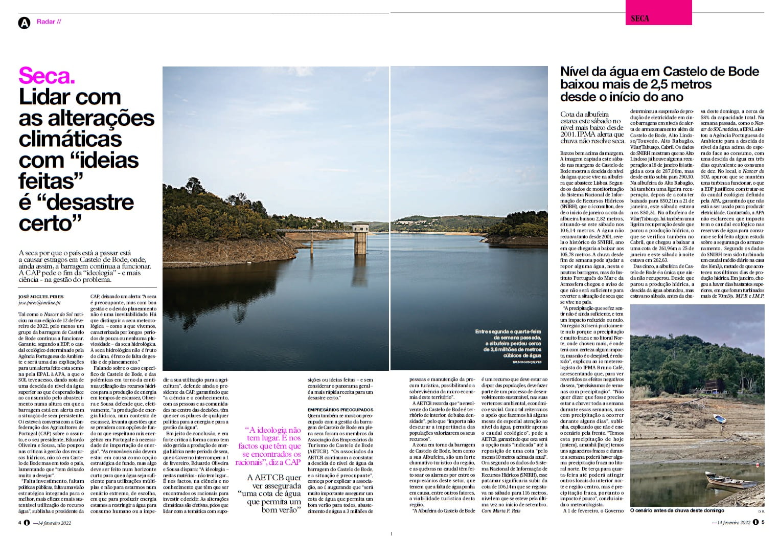 Há mais de 20 anos que a cota do Castelo do Bode não estava tão baixa cast bode seca i