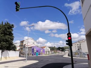 Já se circula na rua Torres Pinheiro e av. Combatentes (c/ fotos) obras cruzamento aral IMG 20220409 133232