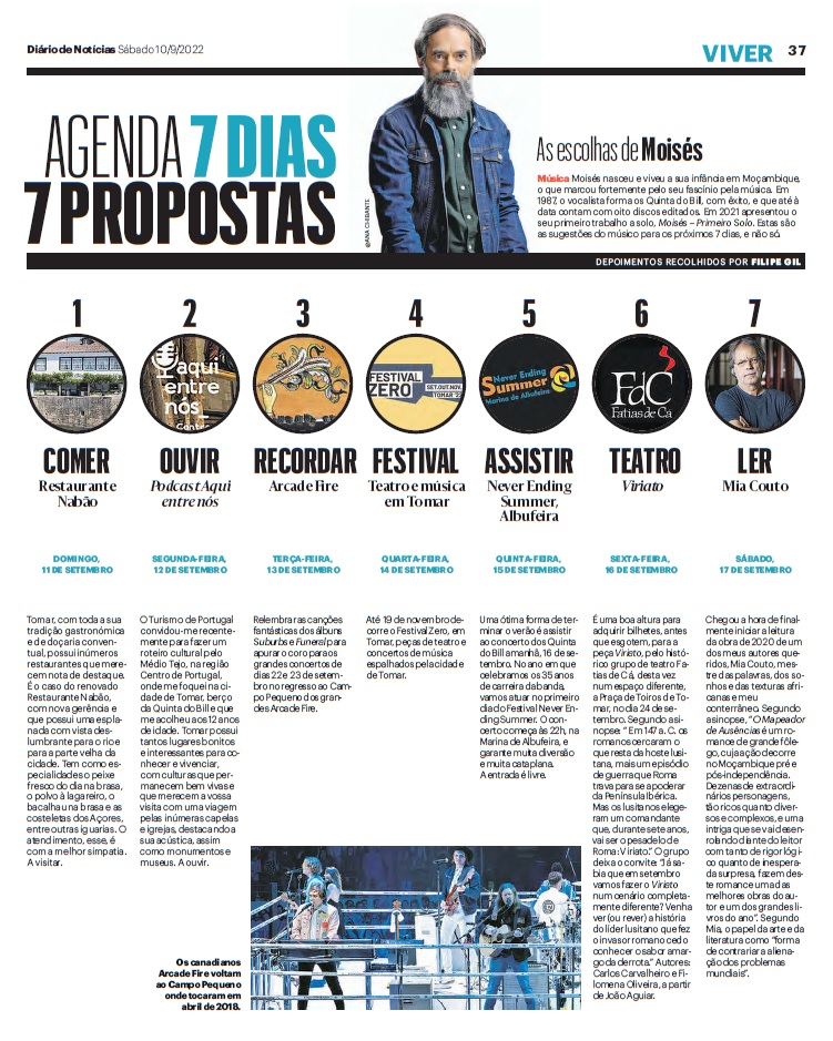 As escolhas de Carlos Moisés, dos Quinta do Bill moises