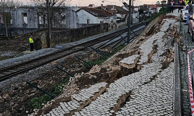 Abatimento de terras corta estrada da estação em Santarém estacao santarem 2969545 1566862643840875304 n Copia