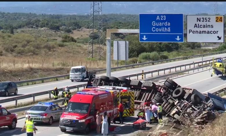 Acidente aparatoso na A23 provoca três feridos a23 22604685680 2373489756333205415 n