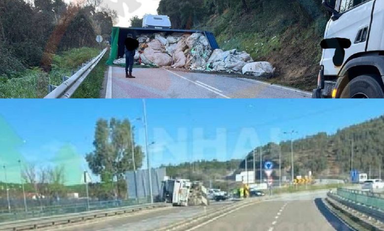 Acidentes com camiões em Abrantes e na Chamusca acid 56789