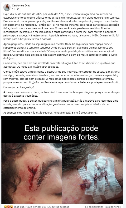 Caso de violência entre alunos numa escola em Abrantes abr